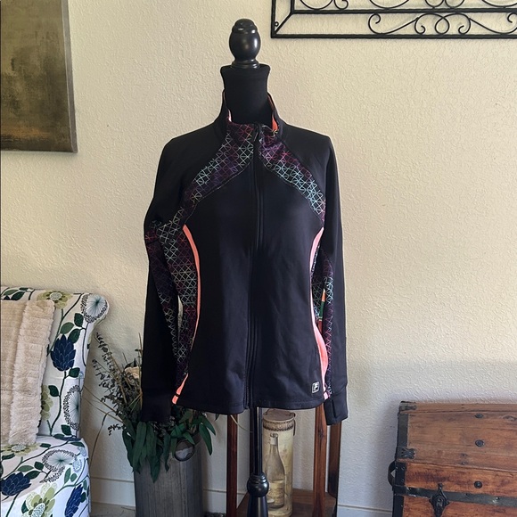 Fila Women's Black and Athletic/ Running Zip Up Jacket | XL - Picture 1 of 7